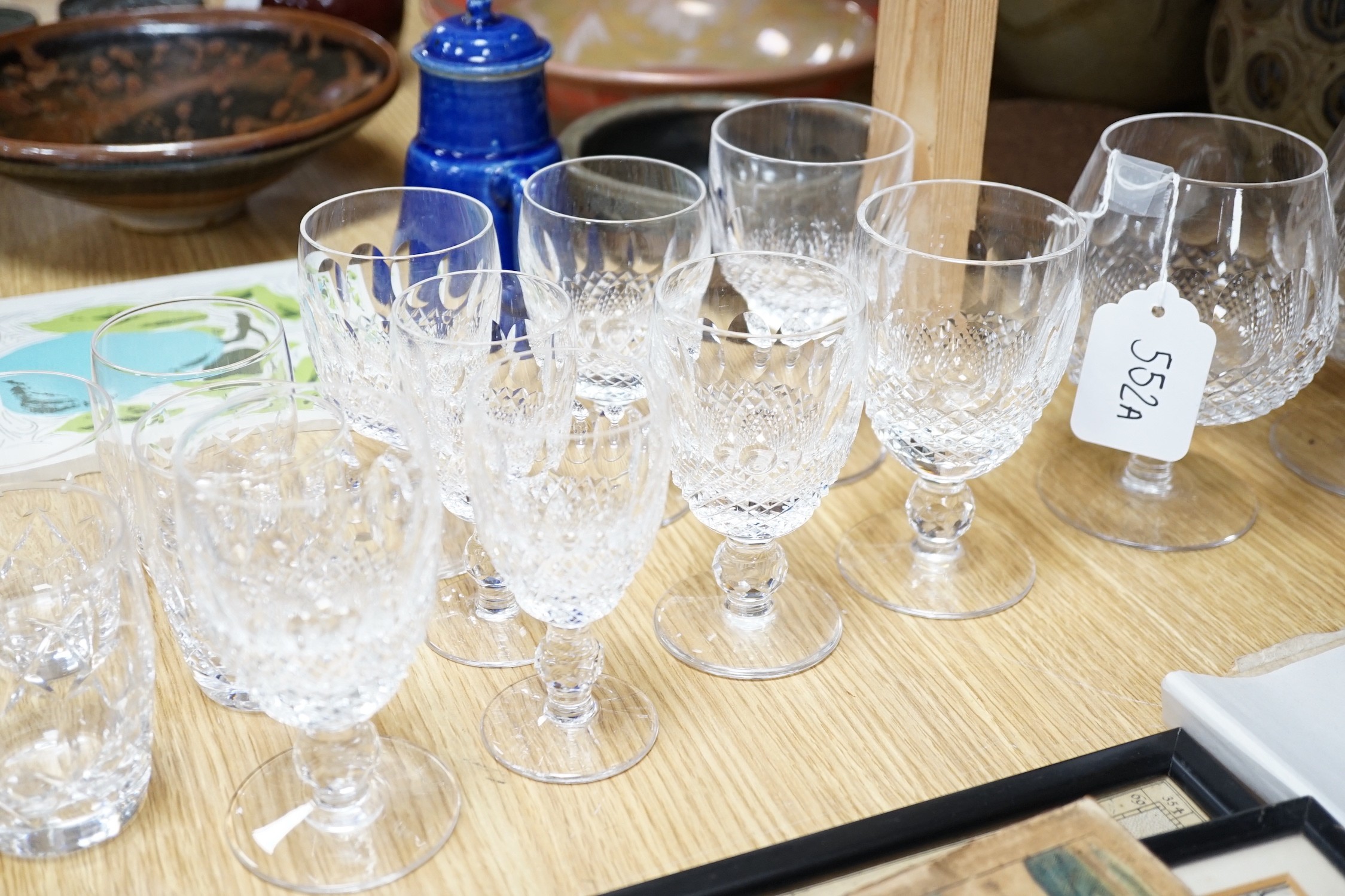 A Waterford Colleen part suite of glass and four Stuart Glencoe tumblers
